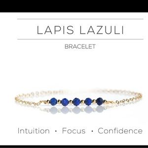 Lapis Bracelet Dainty Beaded bar bracelet